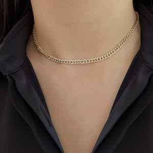 Small Diamond Cuban Link Necklace