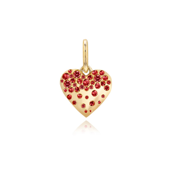 Dripping Scattered Gemstone Heart Charm