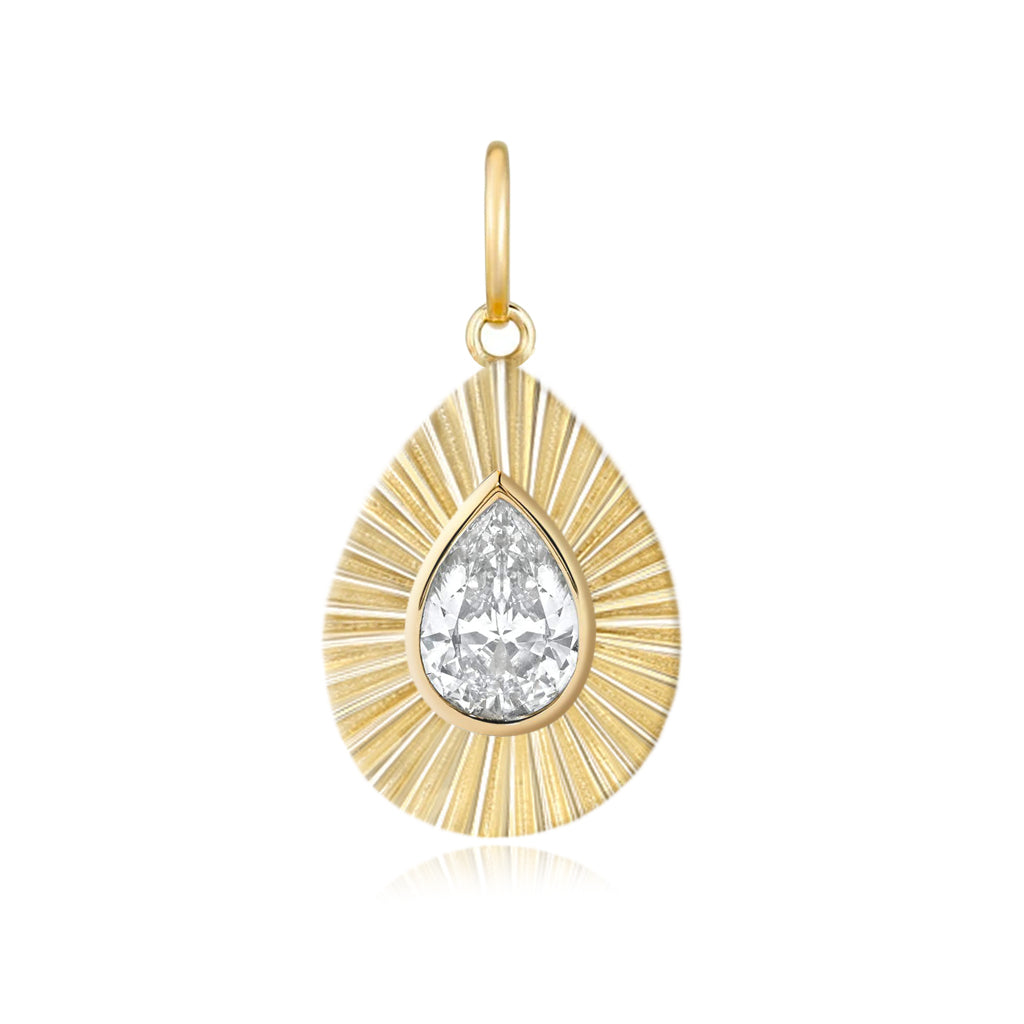 Fluted Bezel Diamond Charm