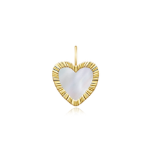 Load image into Gallery viewer, Small Fluted Outline Stone Heart Charm
