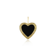 Load image into Gallery viewer, Small Fluted Outline Stone Heart Charm
