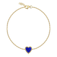Load image into Gallery viewer, Small Fluted Outline Stone Heart Bracelet
