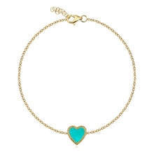 Load image into Gallery viewer, Small Fluted Outline Stone Heart Bracelet
