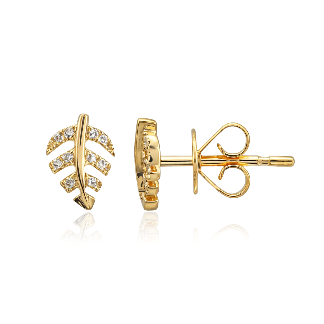 Small Leaf Pave Studs
