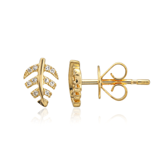 Small Leaf Pave Studs