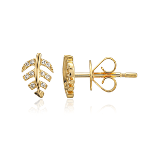 Small Leaf Pave Studs