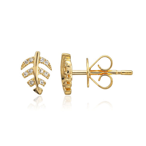 Small Leaf Pave Studs