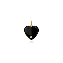 Load image into Gallery viewer, Small One Diamond Heart Stone Charm

