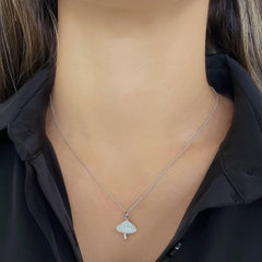 Small Pave Mushroom Necklace