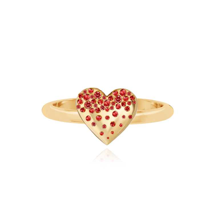 Dripping Scattered Heart Gemstone Ring