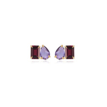 Load image into Gallery viewer, Small Two-Gemstones Earrings
