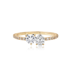 Small Two Diamond Pave Ring