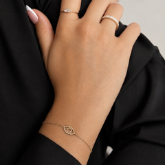 Small Evil Eye Cutout Bracelet
