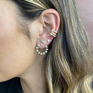 Small Multi Shape Diamond Round Swirl Earrings