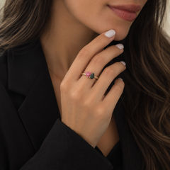 Small Two-Gemstones Ring