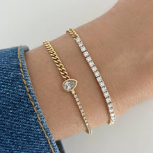Load image into Gallery viewer, Solitaire Diamond Half Tennis Half Cuban Bracelet
