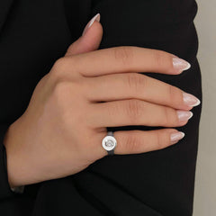Solitaire Diamond Signet Ring