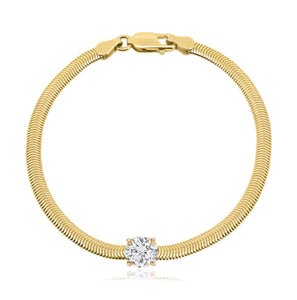 Solitaire Diamond Snake Bracelet