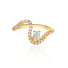Load image into Gallery viewer, Solitaire Diamond Wiggly Pave Ring
