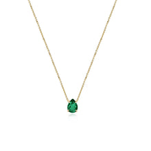Load image into Gallery viewer, Emerald Pear Gemstone Pear Necklace
