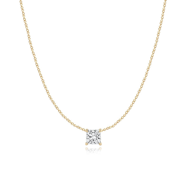 Solitaire Lab Diamond Necklace 2ct, a timeless 14k gold jewelry piece for personalized elegance.