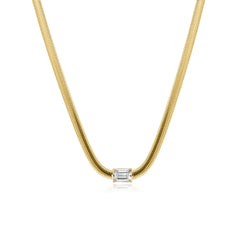 Solitaire Bezel Snake Necklace