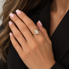 Solitaire Lab Diamond Wave Wrap Ring
