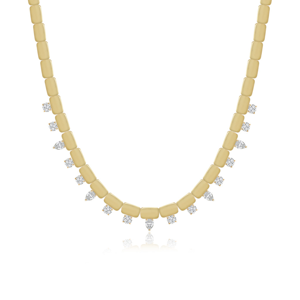 Spike Golden Tennis Necklace