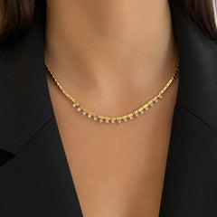 Spike Golden Tennis Necklace