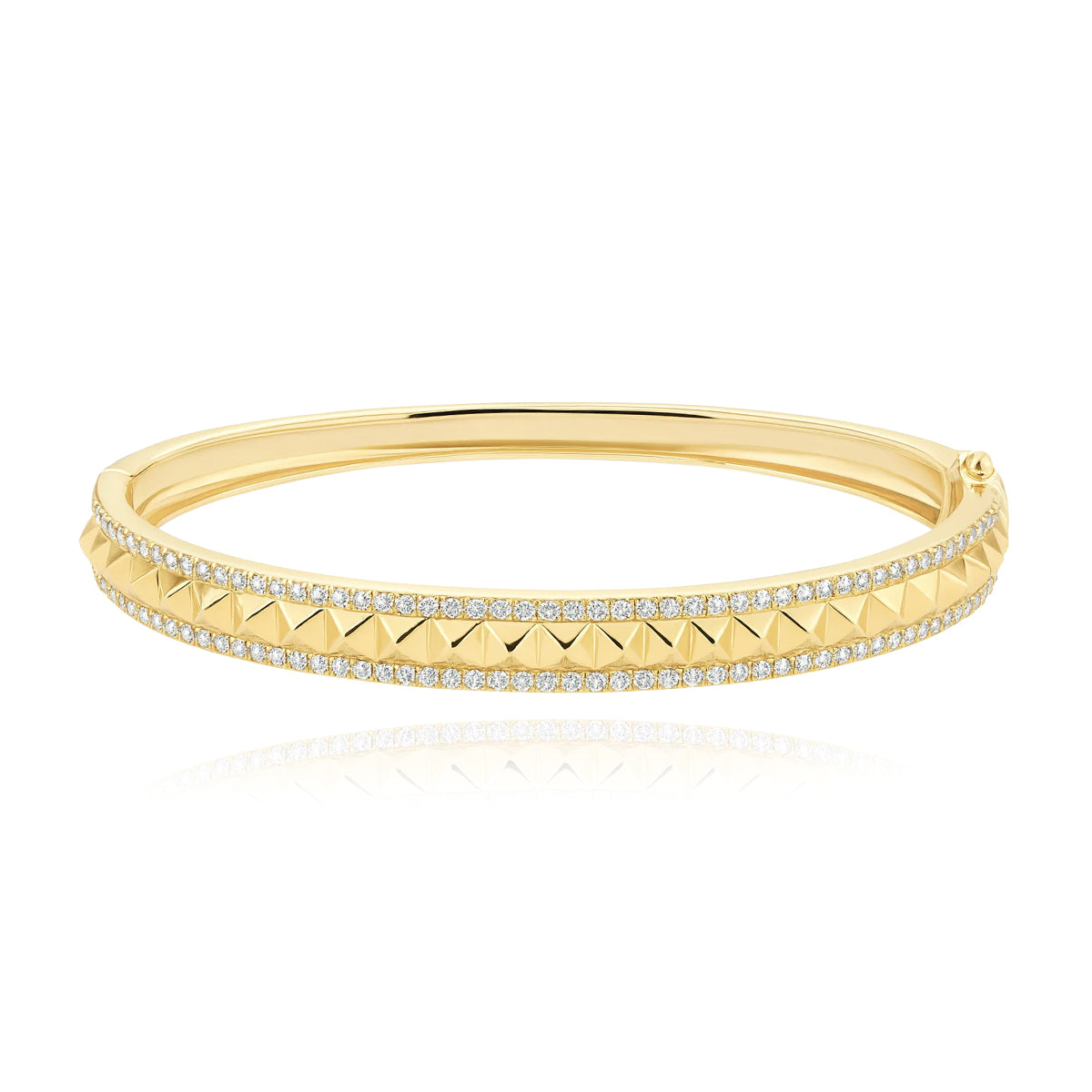 Spikes Pave Border Bangle