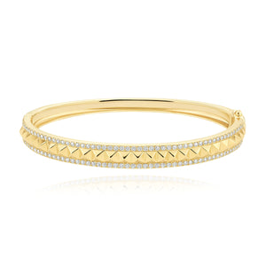 Spikes Pave Border Bangle