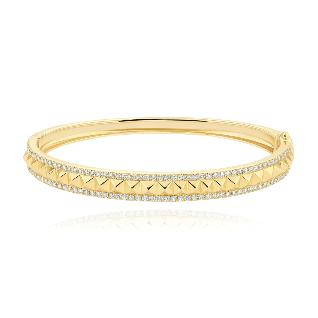 Spikes Pave Border Bangle