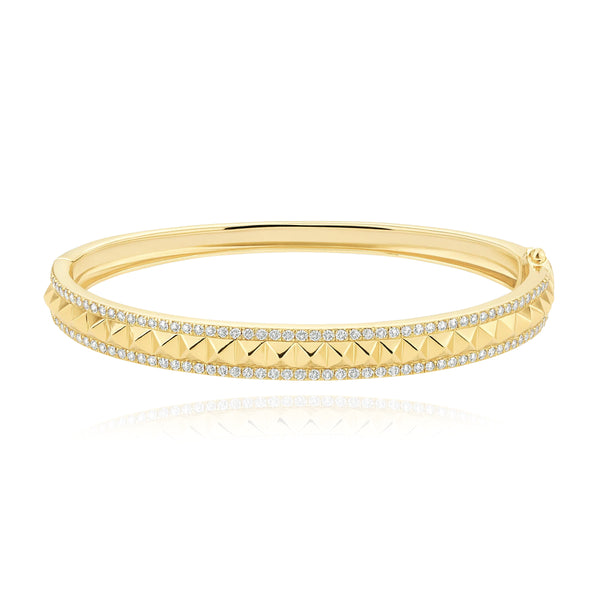 Spikes Pave Border Bangle