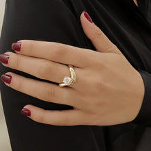 Load image into Gallery viewer, Stackable Dome Solitaire Diamond Wave Ring
