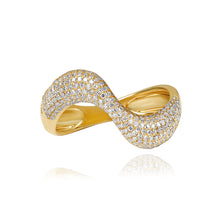 Load image into Gallery viewer, Stackable Dome Pave Wave Ring
