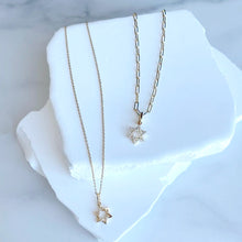 Load image into Gallery viewer, Star of David Half Pave Half Gold  Charm
