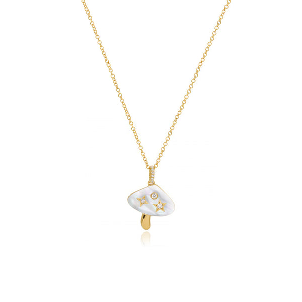 Stone Mushroom Diamond Necklace