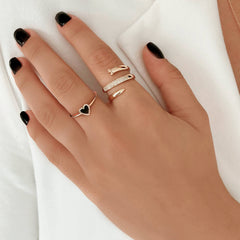 Stone Pave Heart Ring