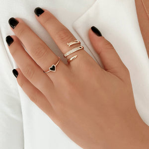Stone Pave Heart Ring