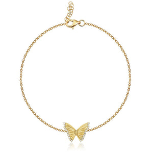 Striped Butterfly Pave Bracelet