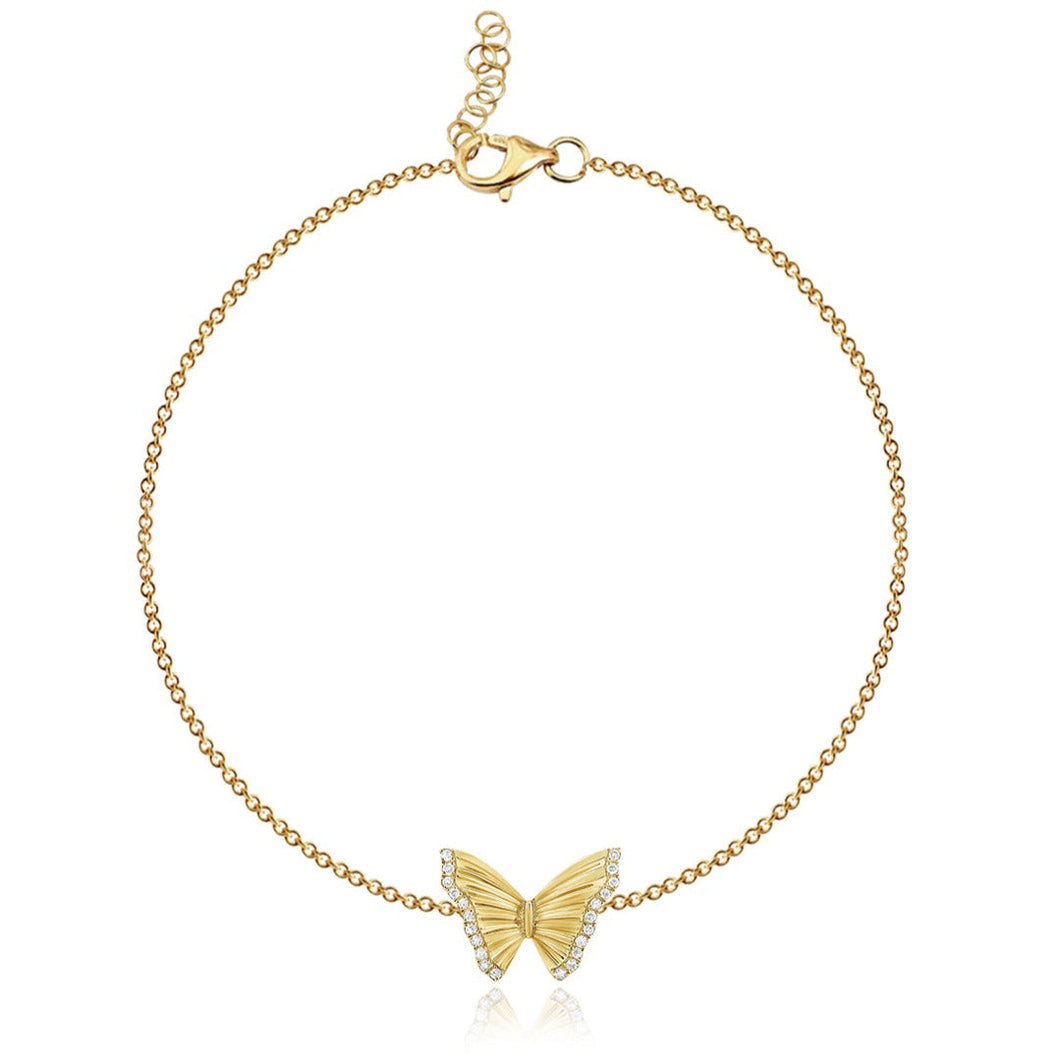 Striped Butterfly Pave Bracelet