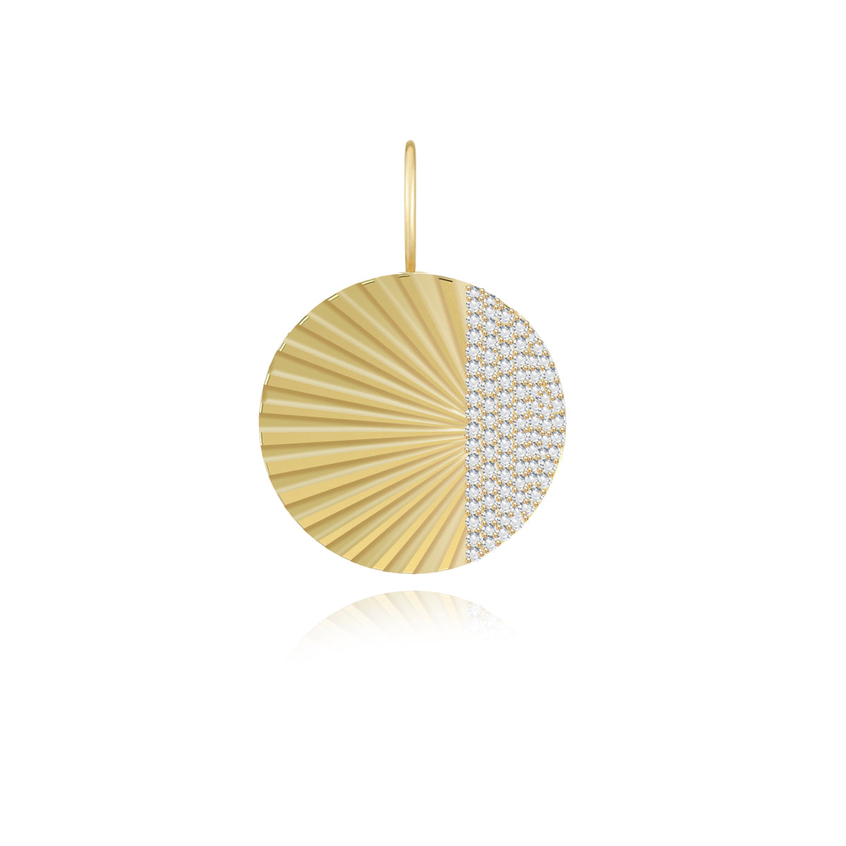 Fluted Side Pave Charm