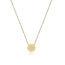 Load image into Gallery viewer, Striped Round Center Diamond Necklace
