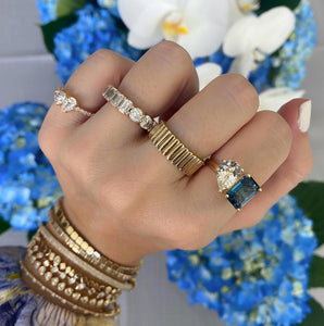 Thick Striped Gold Ring