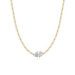 Two Lab Diamond Necklace 2CT