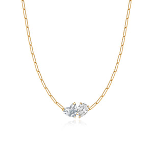 Two Lab Diamond Necklace 4CT