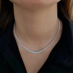 Graduated Diamond Tennis Necklace
