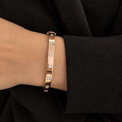 Thick Diamond Baguette Bangle