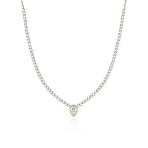 Two-Tone Thick Diamond Bezel Half Tennis
