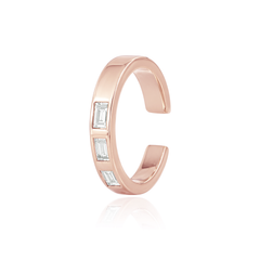 Thick Gold and Baguette Cuff